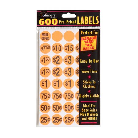 SUNBURST SYSTEMS Labels Orange 600 Count 7050